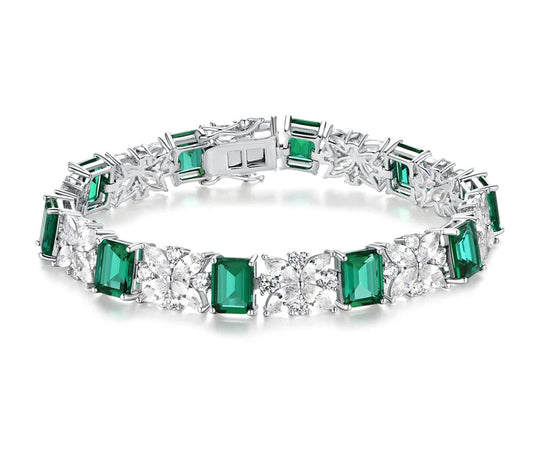925 sterling silver sapphire bracelet, women's jewelry, wedding jewelry, charm