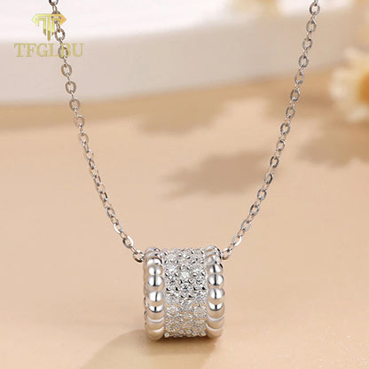 Women's Trendy All 1.5mm Excellent Cut S925 Sterling Silver Moissanite Necklace, Clavicle Chain  Jewelry