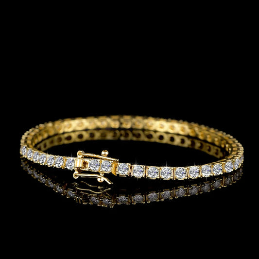 Women's moissanite tennis bracelet, original s925 sterling silver plated, 14k gold, with GRA bracelet, 2.5mm
