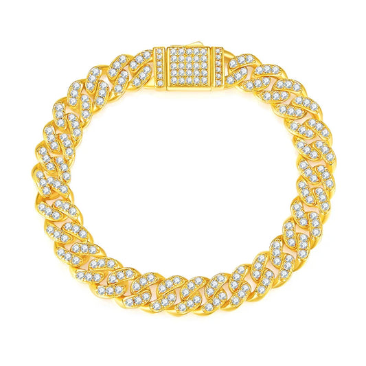 Silver moissanite  cuff bracelet, golden color plated handicraft, unisex, hot selling, 925