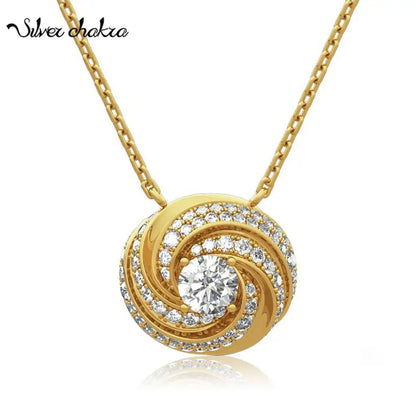 Women's Silver Chakra Moissanite Pendant Necklace, Silver 925 Sterling Pendant, Gold Jewelry, Wedding New Product