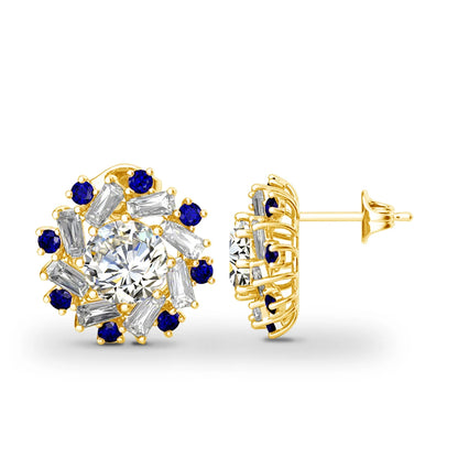 moissanite earrings with certificate, yellow gold jewelry,  popular gift