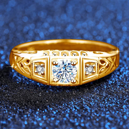 Moissanite Ring Sterling Silver 925  Certificate Engagement Wedding Jewelry Trending Women's Gift