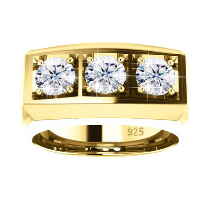 Luxury Men's Engagement Ring, Silver 925, black Moissanite, Black White ,&nbsp; 585 Colors, Wedding Gift Jewelry