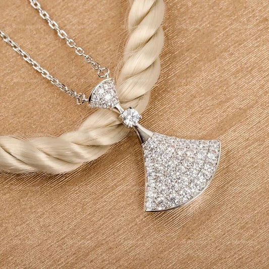 S925 Sterling Silver Full Skirt Necklace, Versatile Fashion Brand for Women, Exquisite Jewelry Party Gift