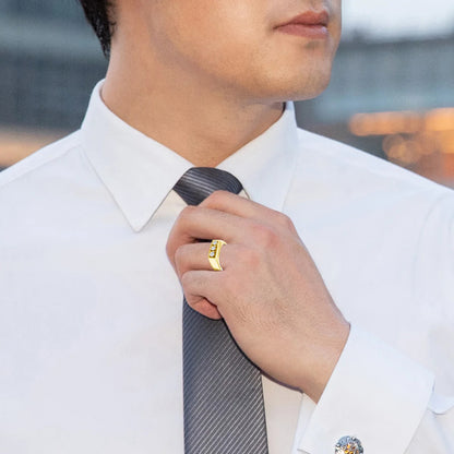 Luxury Men's Engagement Ring, Silver 925, black Moissanite, Black White ,&nbsp; 585 Colors, Wedding Gift Jewelry