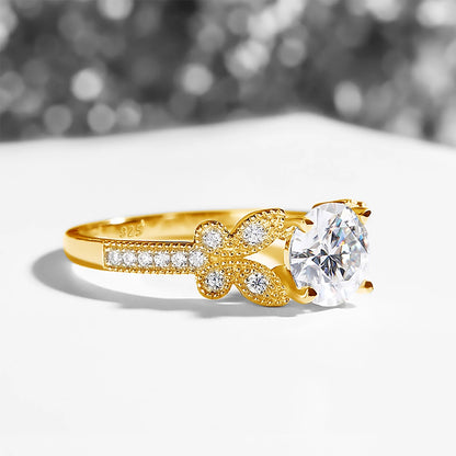 Women's Moissanite Ring, Yellow, White , Engagement Wedding Ring